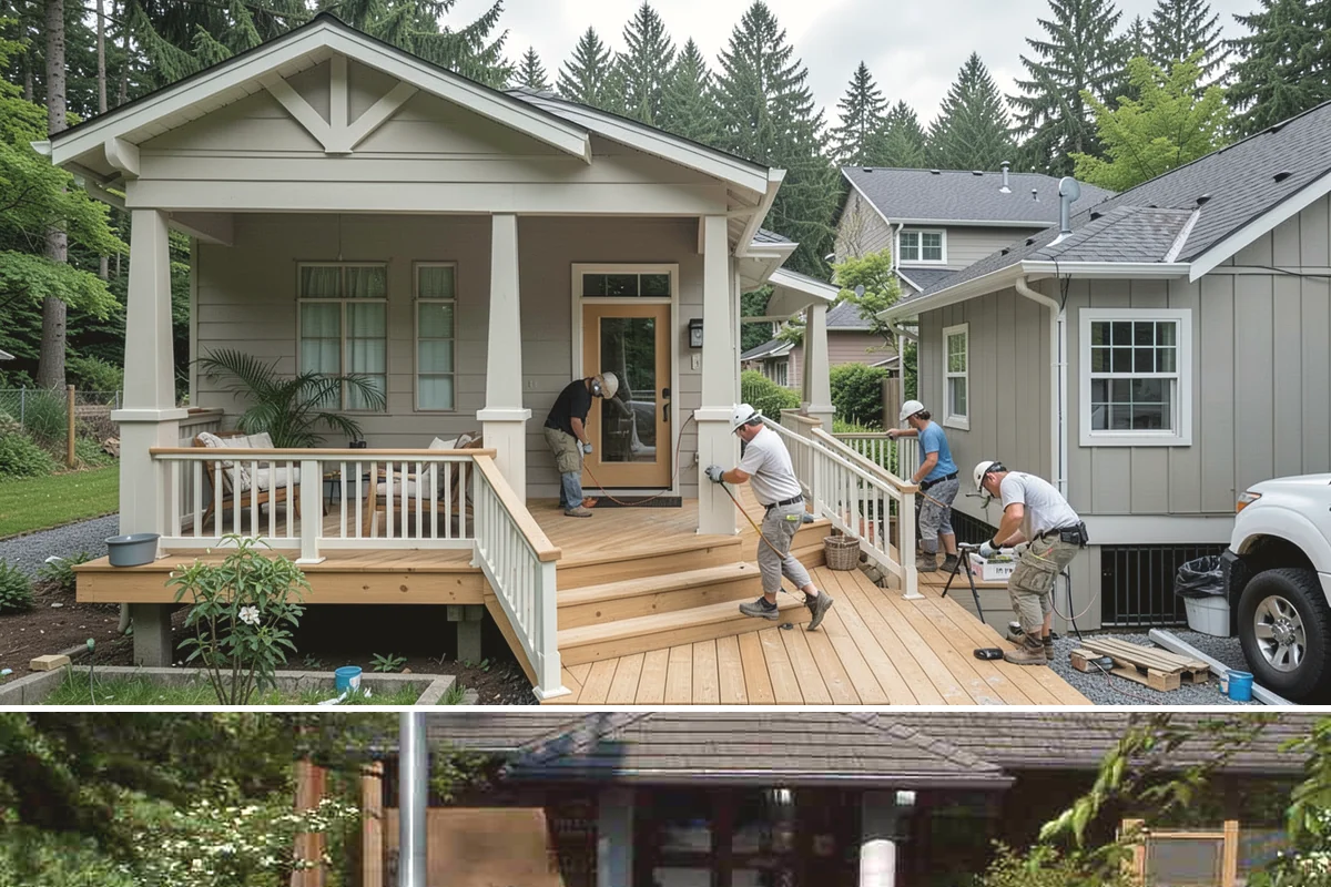 Arbor Construction in Yarrow Point, King County, WA - Install in spring or summer so footings cure and finishes bond before fall planting and rain.