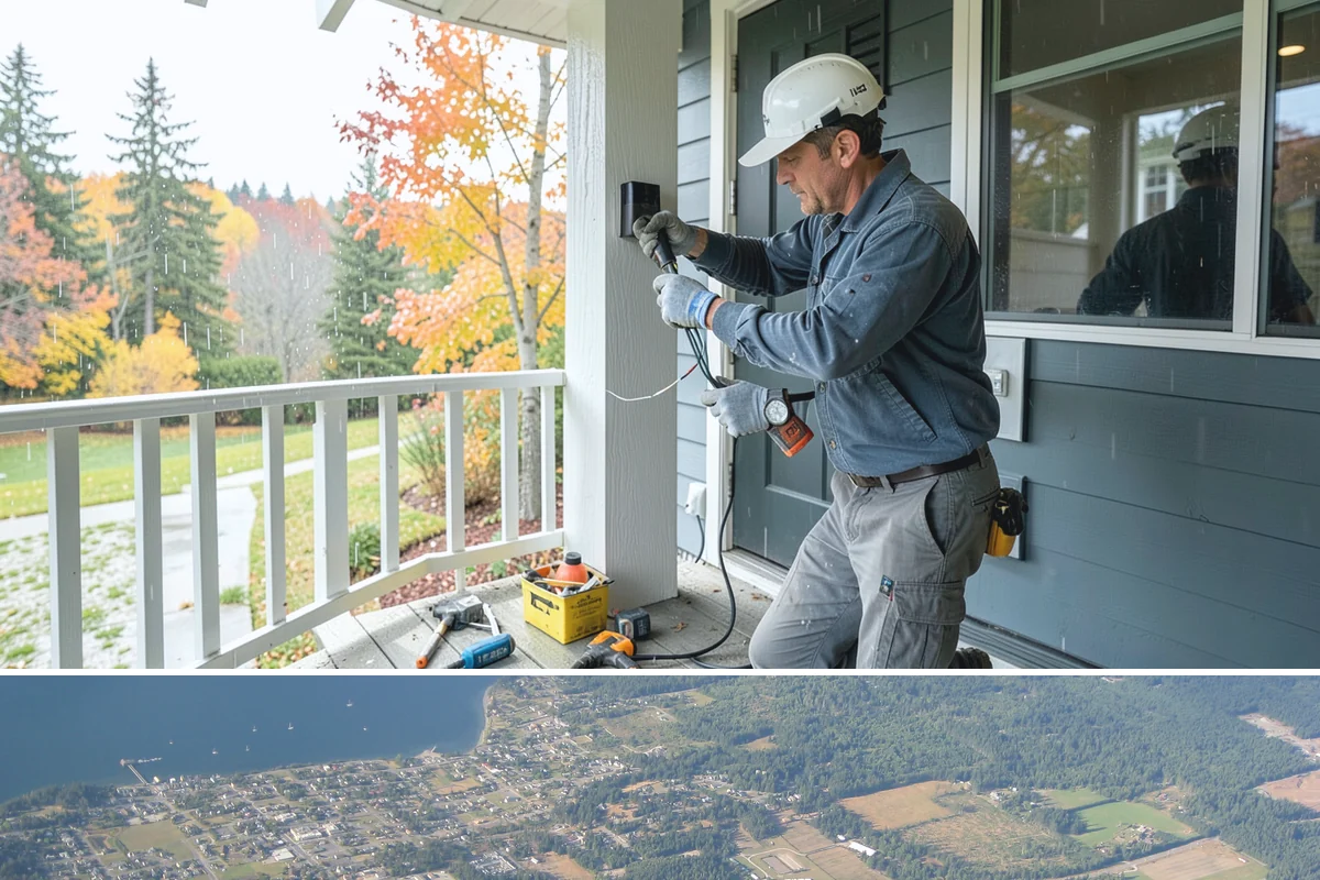 Asphalt Shingle Roof Installation in Coupeville, Island County, WA - Warm, dry summer days let shingle adhesive strips seal properly for a wind-resistant roof.