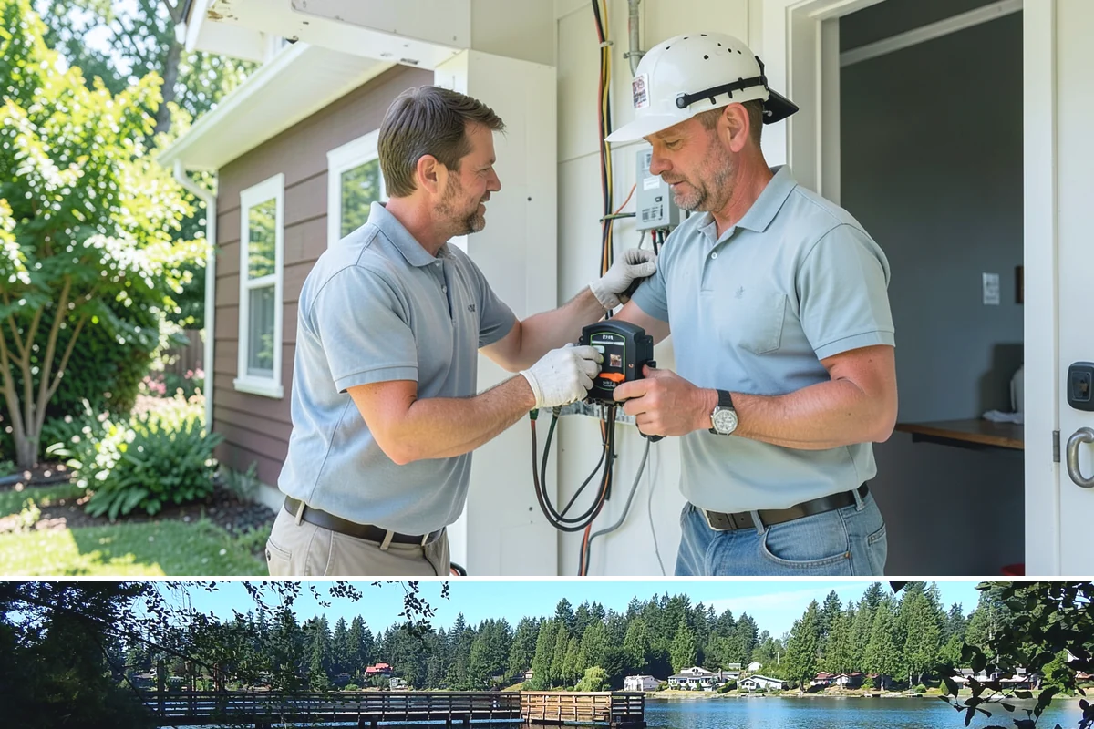 Asphalt Shingle Roof Installation in Federal Way, King County, WA - Warm, dry summer days let shingle adhesive strips seal properly for a wind-resistant roof.