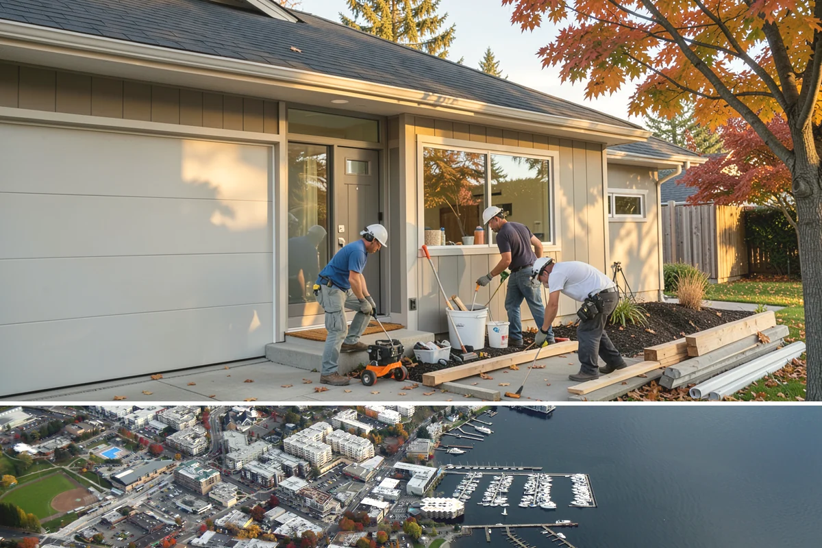 Asphalt Shingle Roof Installation in Kirkland, King County, WA - Warm, dry summer days let shingle adhesive strips seal properly for a wind-resistant roof.