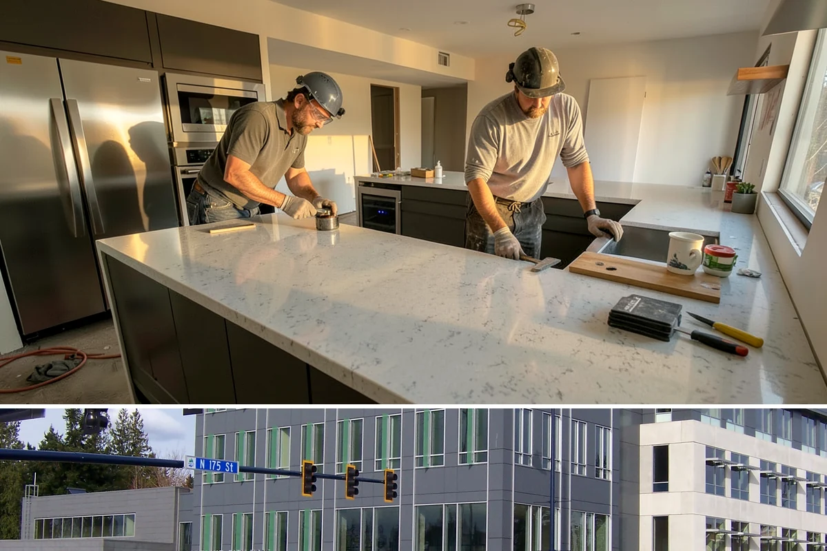 Asphalt Shingle Roof Installation in Shoreline, King County, WA - Warm, dry summer days let shingle adhesive strips seal properly for a wind-resistant roof.