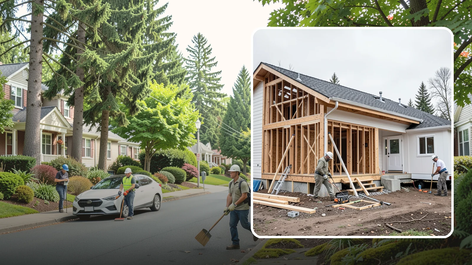 Attached ADU Construction in Beaux Arts Village, King County, WA - Attached ADU construction that adds a connected living unit to your existing Western Washington home.