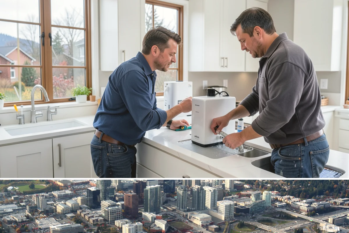 Attached ADU Construction in Bellevue, King County, WA - Attached ADU work involves some exterior tie-in, so scheduling the connection during drier weather keeps the existing home...