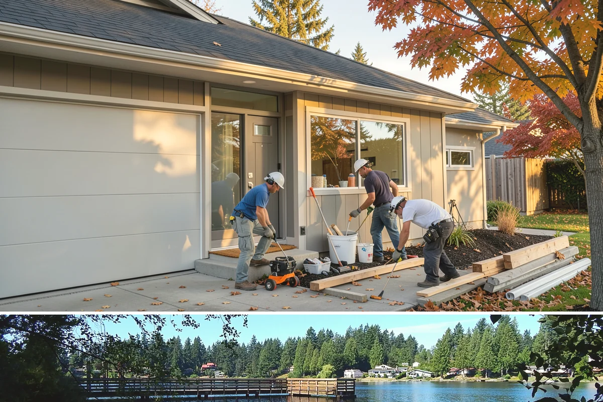 Attached ADU Construction in Federal Way, King County, WA - Attached ADU work involves some exterior tie-in, so scheduling the connection during drier weather keeps the existing home...