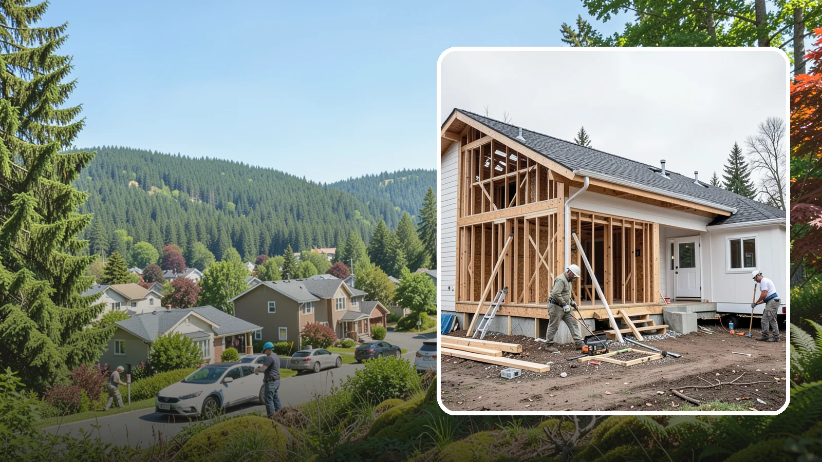 Attached ADU Construction in Index, Snohomish County, WA - Attached ADU construction that adds a connected living unit to your existing Western Washington home.