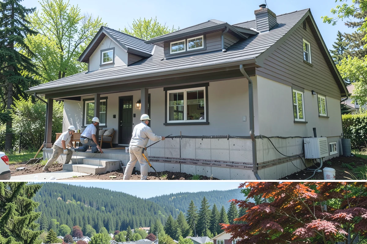 Attached ADU Construction in Index, Snohomish County, WA - Attached ADU work involves some exterior tie-in, so scheduling the connection during drier weather keeps the existing home...