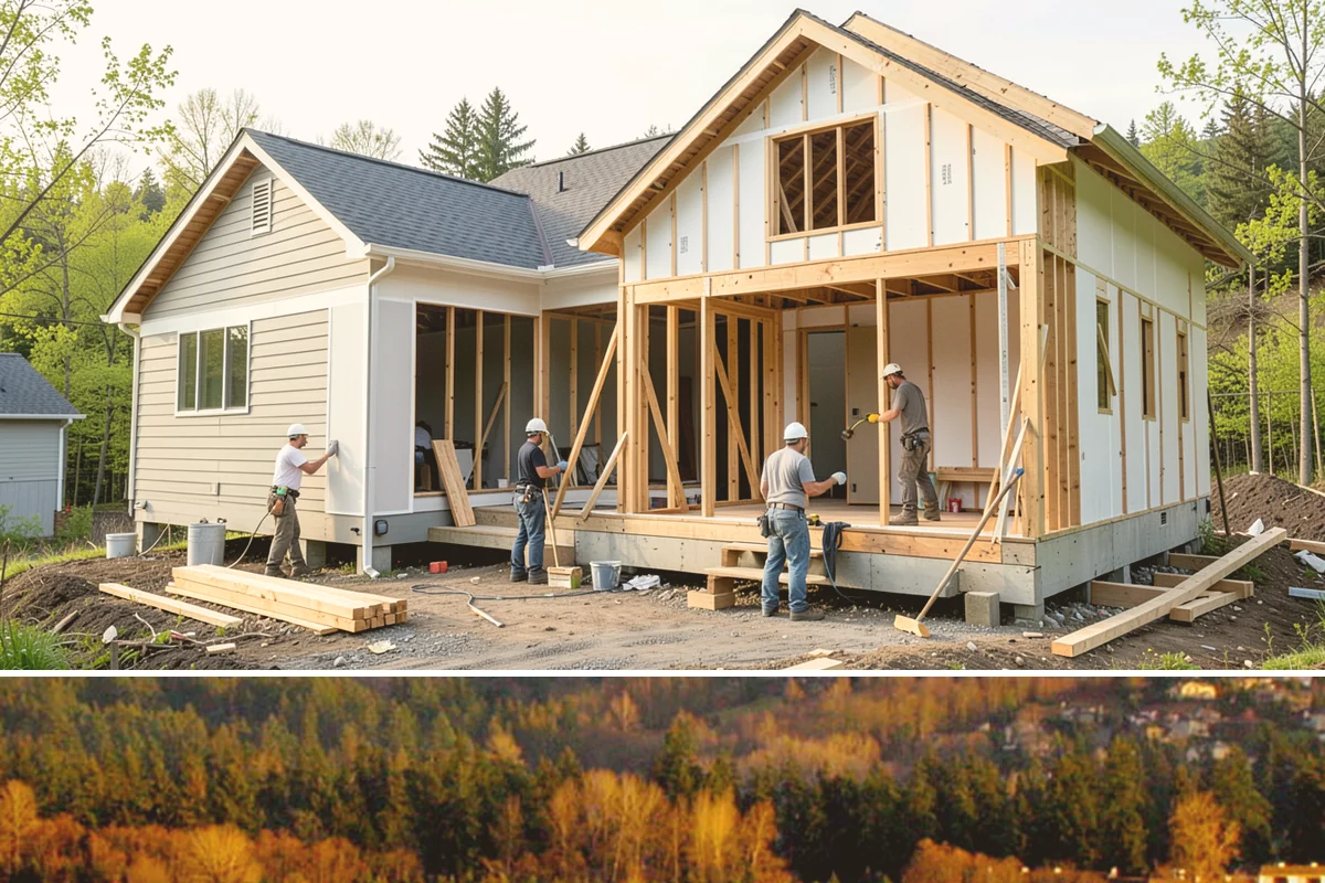 Attached ADU Construction in Kenmore, King County, WA - Attached ADU work involves some exterior tie-in, so scheduling the connection during drier weather keeps the existing home...