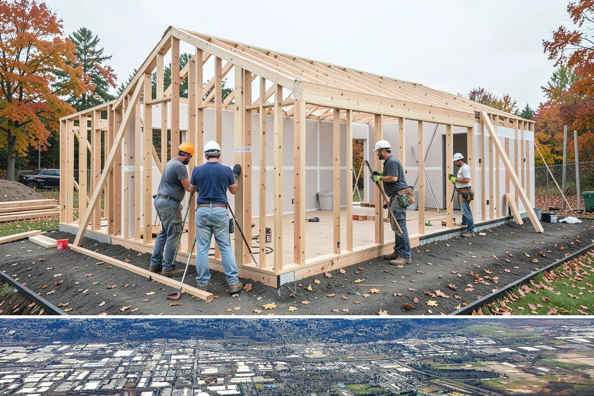 Attached ADU Construction in Kent, King County, WA - Attached ADU work involves some exterior tie-in, so scheduling the connection during drier weather keeps the existing home...