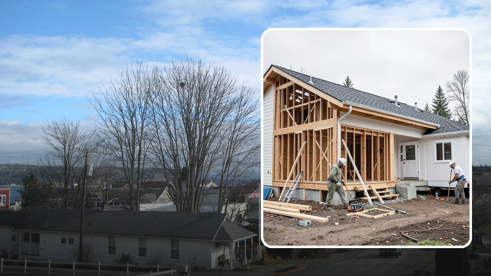 Attached ADU Construction in Langley, Island County, WA - Attached ADU construction that adds a connected living unit to your existing Western Washington home.