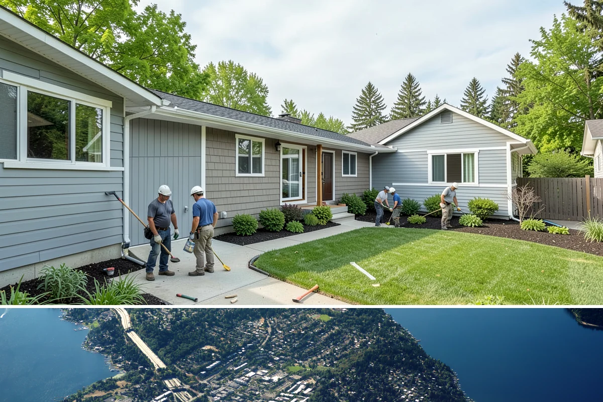 Attached ADU Construction in Mercer Island, King County, WA - Attached ADU work involves some exterior tie-in, so scheduling the connection during drier weather keeps the existing home...