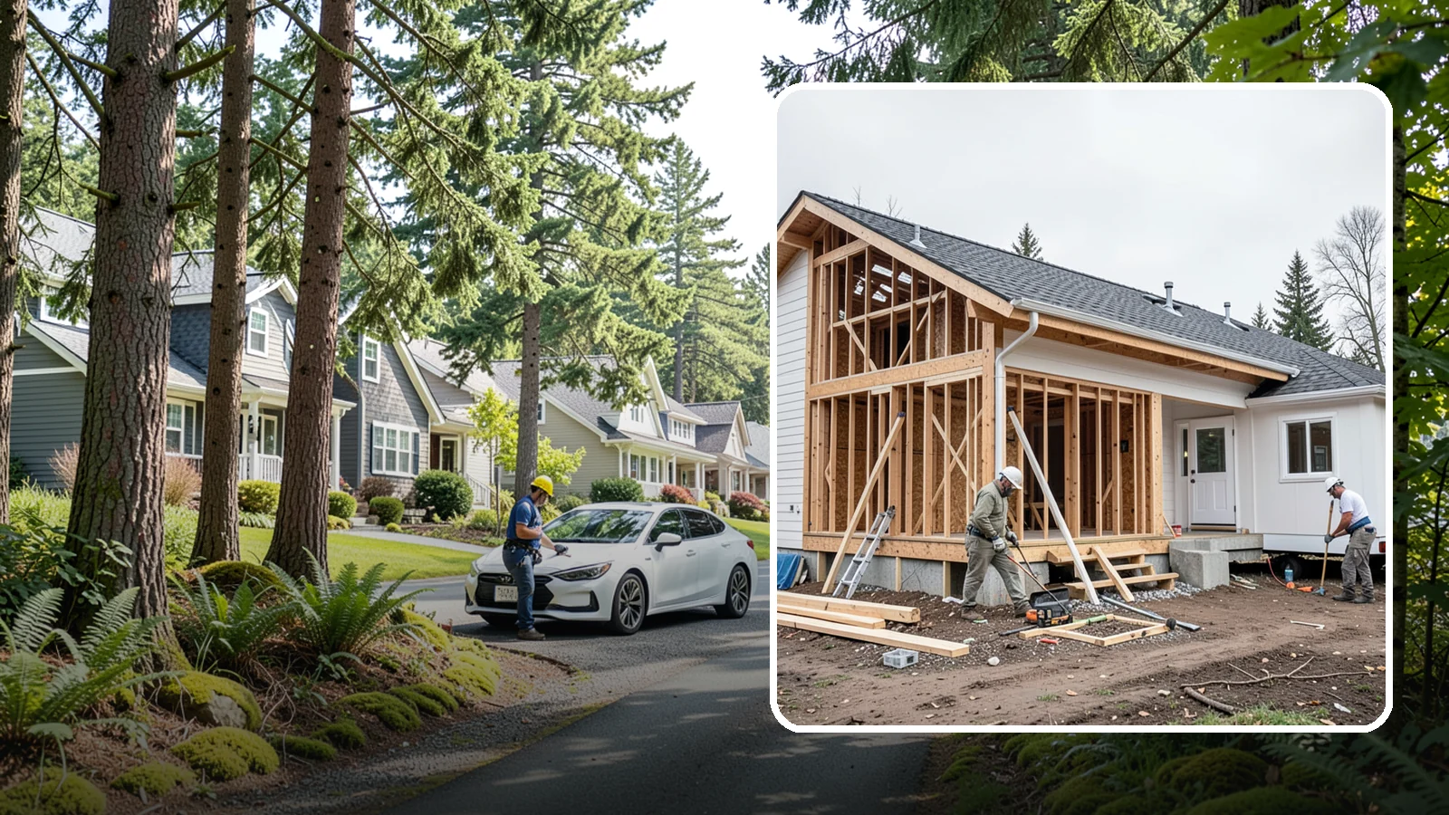 Attached ADU Construction in Normandy Park, King County, WA - Attached ADU construction that adds a connected living unit to your existing Western Washington home.