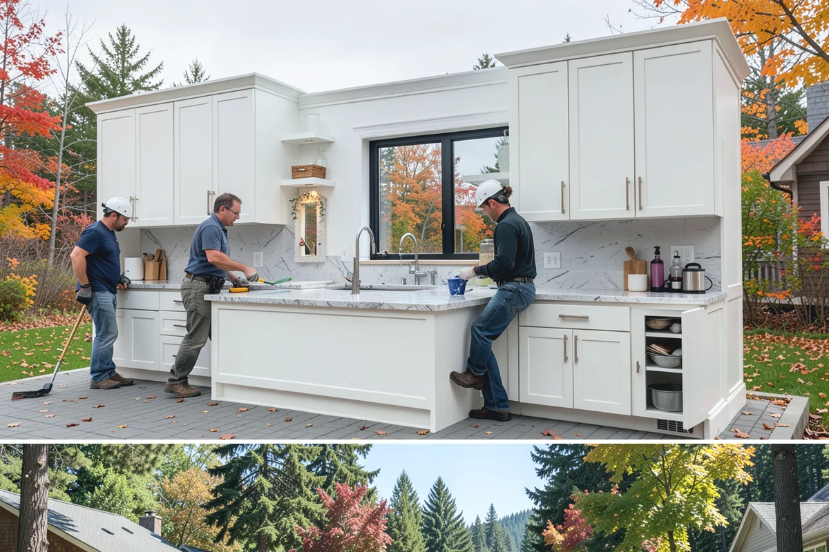 Attached ADU Construction in Orting, Pierce County, WA - Attached ADU work involves some exterior tie-in, so scheduling the connection during drier weather keeps the existing home...