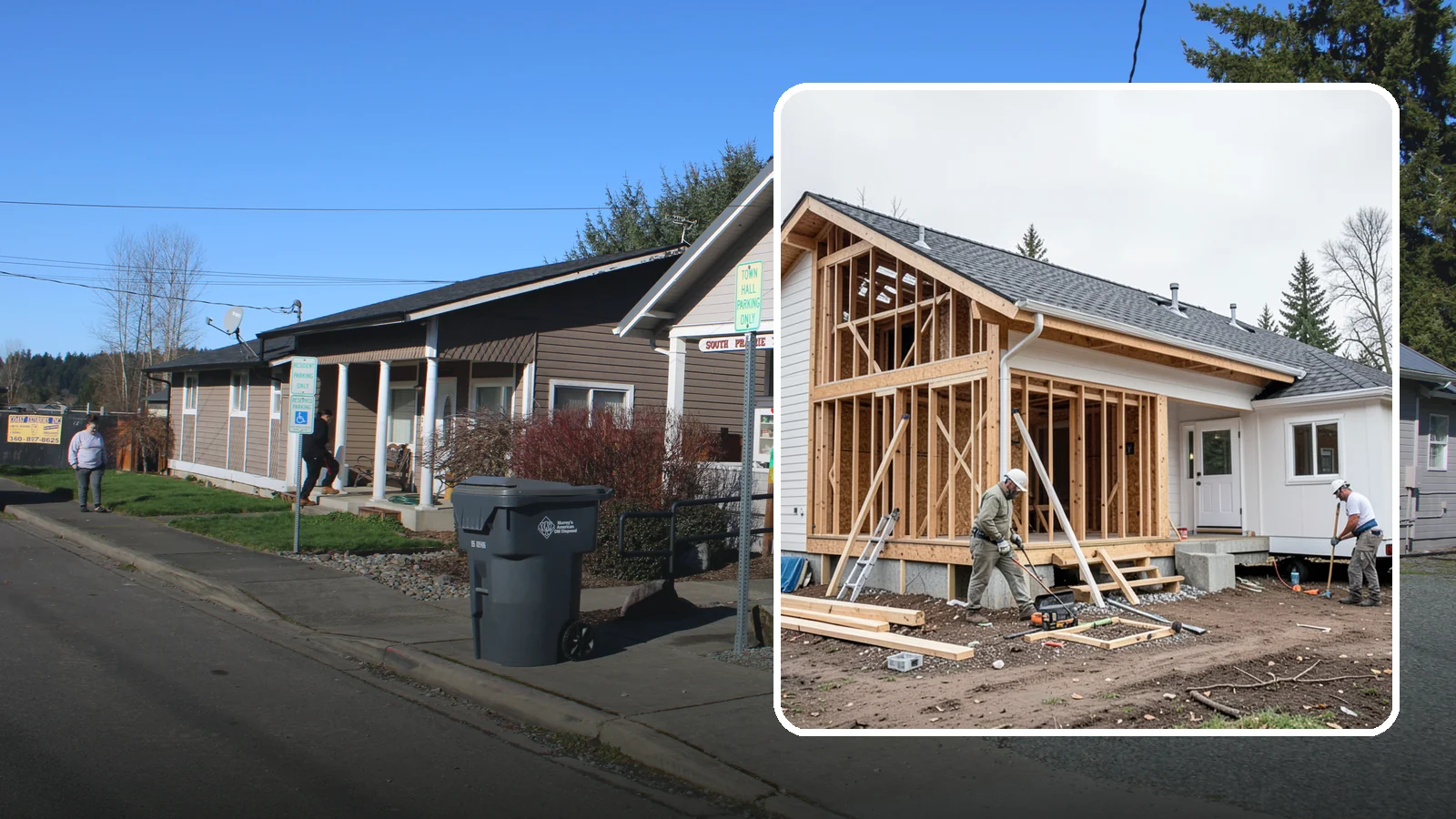 Attached ADU Construction in South Prairie, Pierce County, WA - Attached ADU construction that adds a connected living unit to your existing Western Washington home.