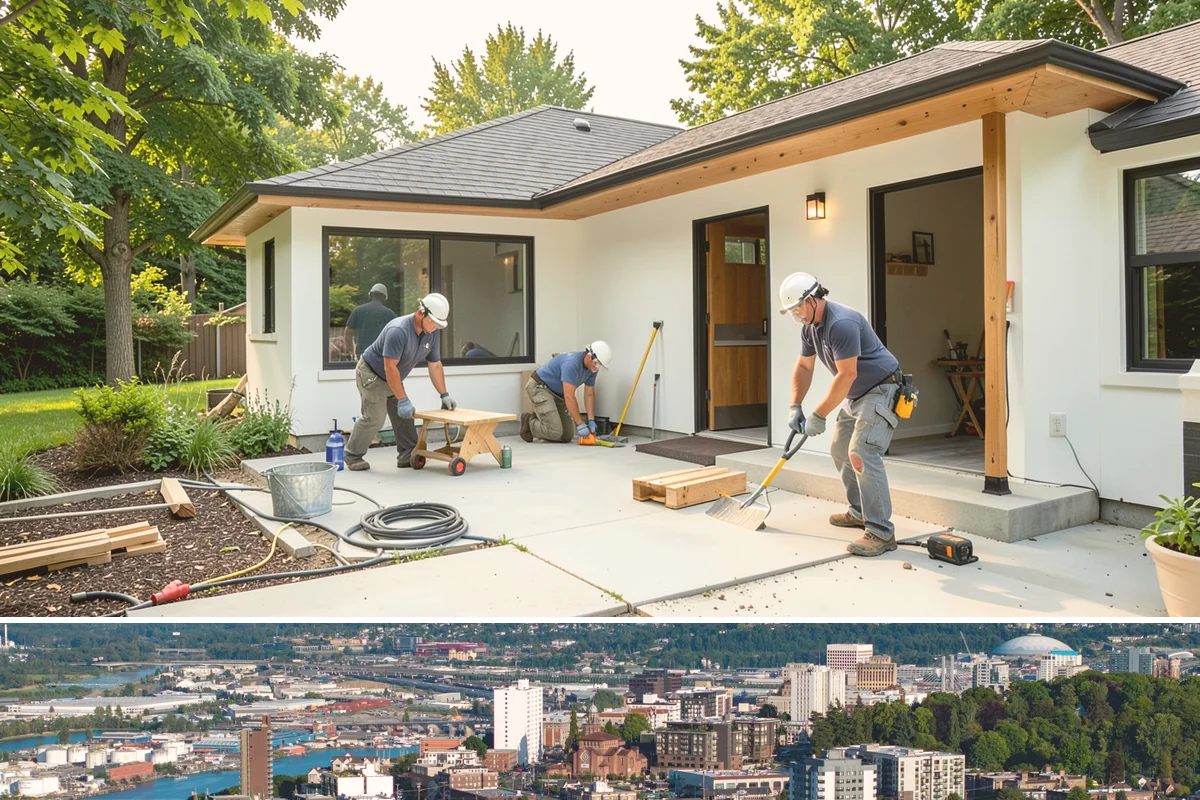 Attached ADU Construction in Tacoma, Pierce County, WA - Attached ADU work involves some exterior tie-in, so scheduling the connection during drier weather keeps the existing home...