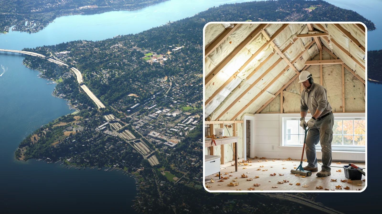 Attic Air Sealing in Mercer Island, King County, WA - We seal attic air leaks that let warm, moist indoor air escape and undermine your insulation.