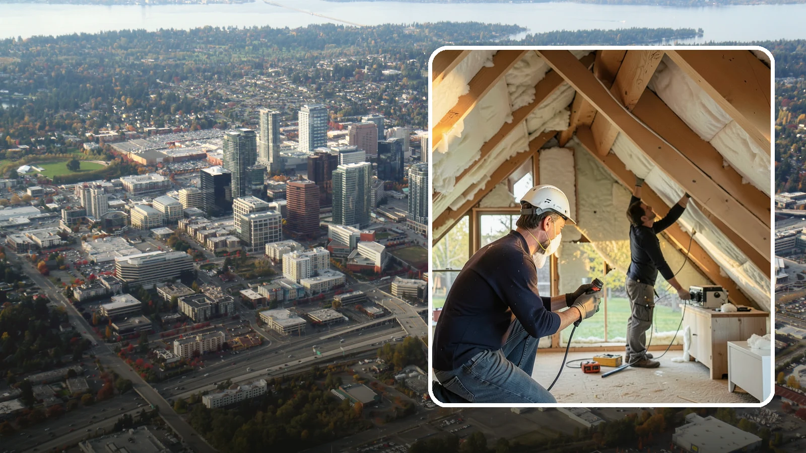Attic Insulation Installation in Bellevue, King County, WA - We add and upgrade attic insulation to keep Western Washington homes warmer in winter and lower on energy bills.