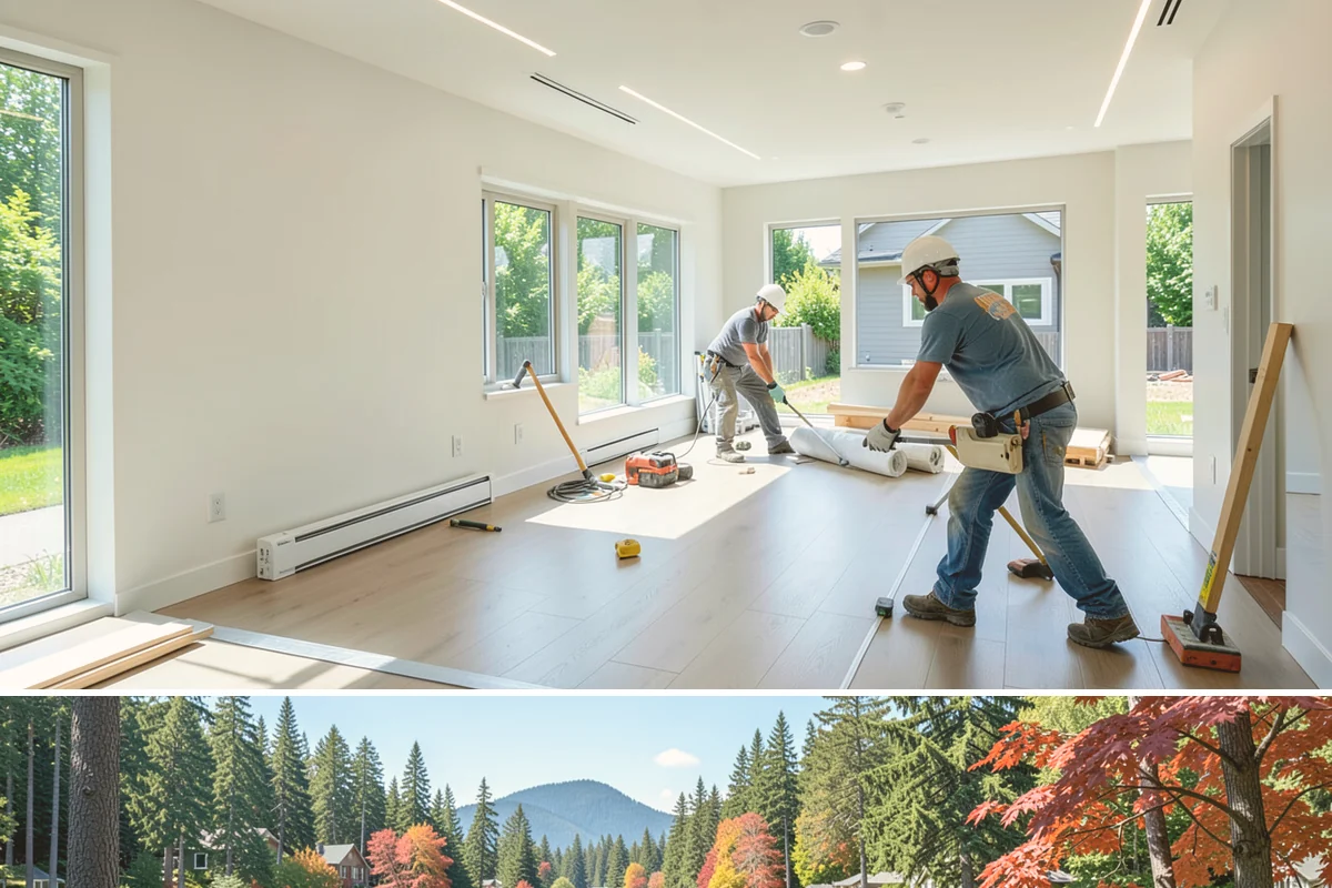 Attic Insulation Installation in Covington, King County, WA - Fall is an ideal time to upgrade attic insulation before heating season, though we install comfortably year-round.