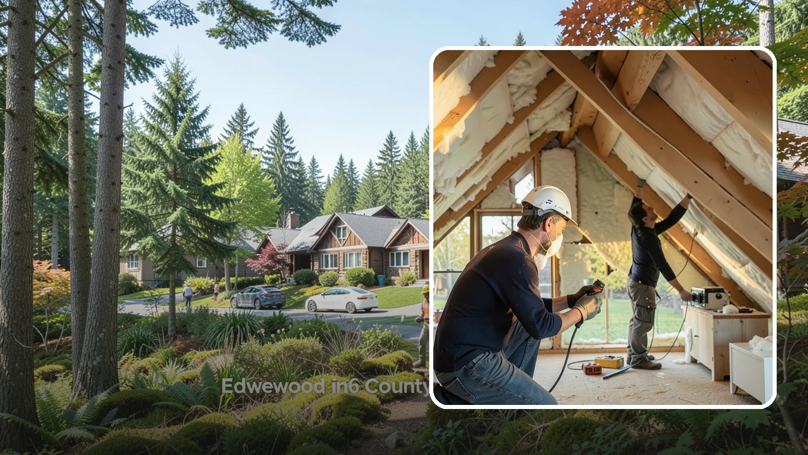Attic Insulation Installation in Edgewood, Pierce County, WA - We add and upgrade attic insulation to keep Western Washington homes warmer in winter and lower on energy bills.