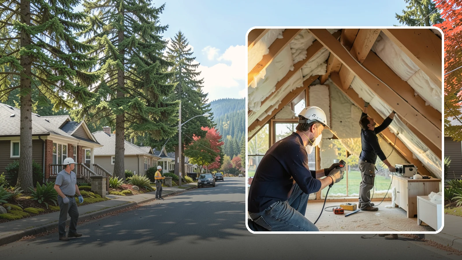 Attic Insulation Installation in Hunts Point, King County, WA - We add and upgrade attic insulation to keep Western Washington homes warmer in winter and lower on energy bills.