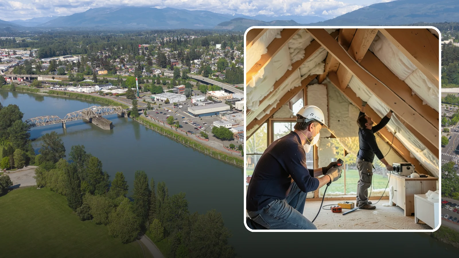 Attic Insulation Installation in Mount Vernon, Skagit County, WA - We add and upgrade attic insulation to keep Western Washington homes warmer in winter and lower on energy bills.
