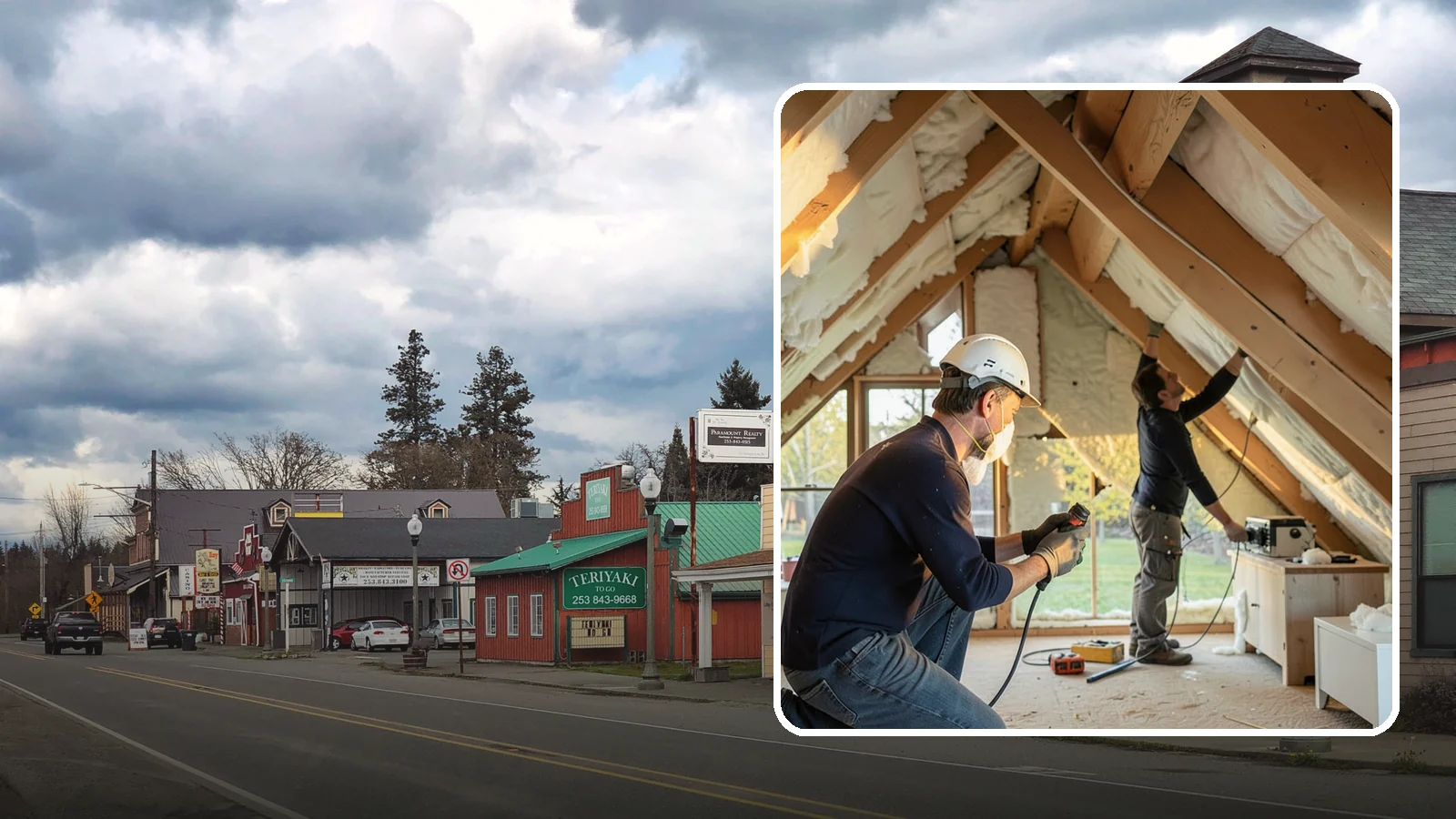 Attic Insulation Installation in Roy, Pierce County, WA - We add and upgrade attic insulation to keep Western Washington homes warmer in winter and lower on energy bills.