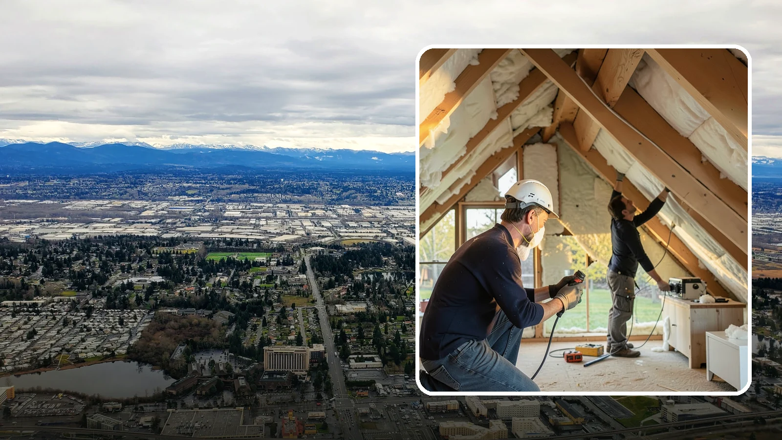 Attic Insulation Installation in SeaTac, King County, WA - We add and upgrade attic insulation to keep Western Washington homes warmer in winter and lower on energy bills.