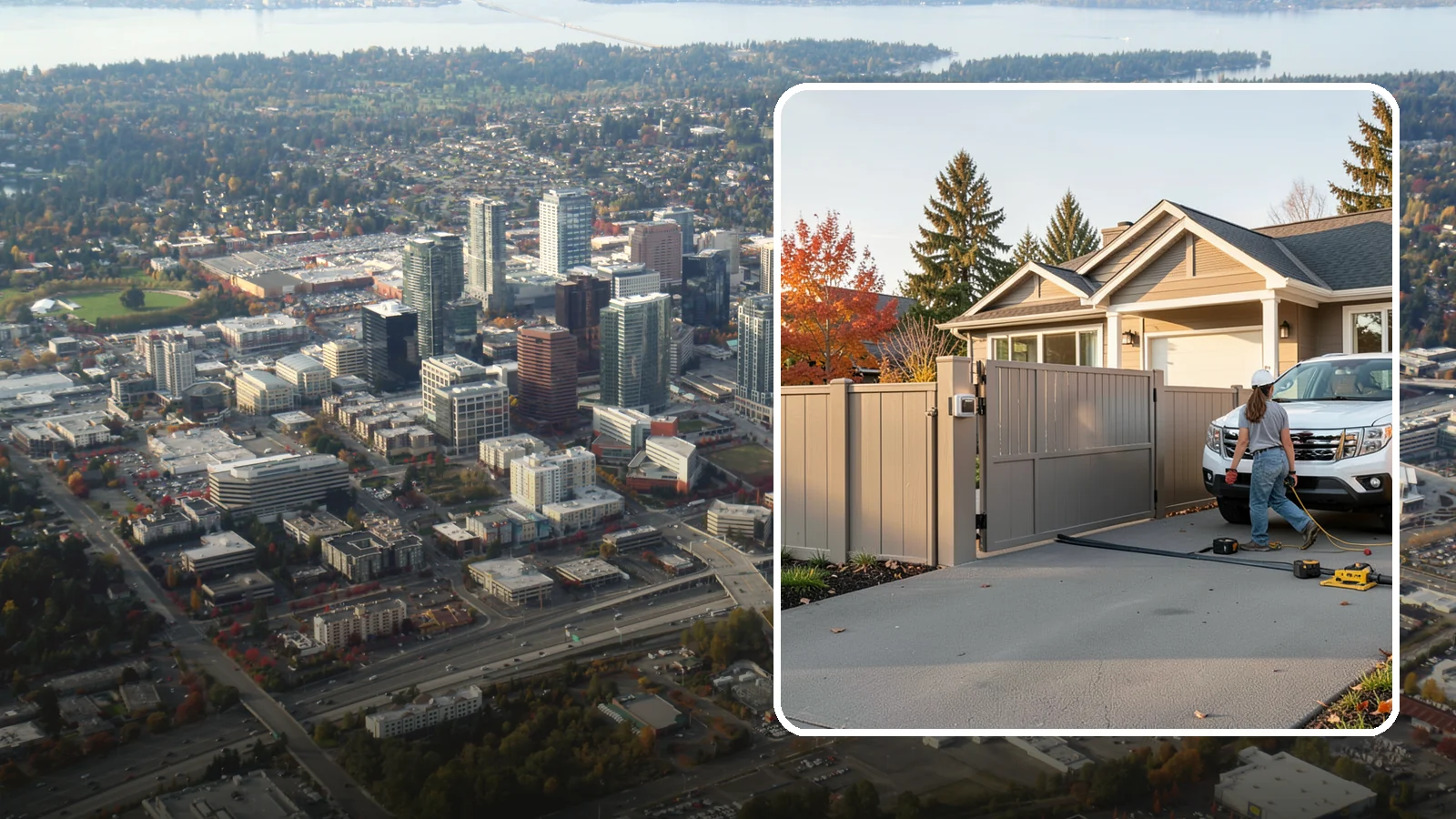 Automatic Gate Installation in Bellevue, King County, WA - A motorized automatic gate that adds security and convenience to your driveway or property entrance.