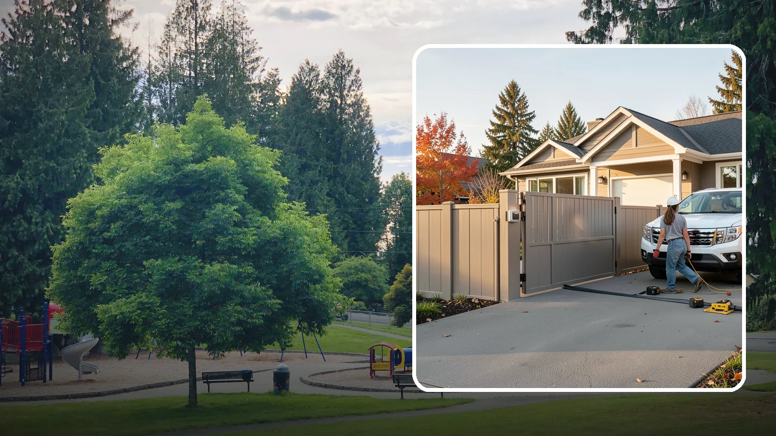 Automatic Gate Installation in Bonney Lake, Pierce County, WA - A motorized automatic gate that adds security and convenience to your driveway or property entrance.