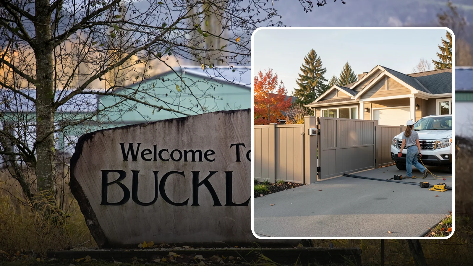 Automatic Gate Installation in Buckley, Pierce County, WA - A motorized automatic gate that adds security and convenience to your driveway or property entrance.