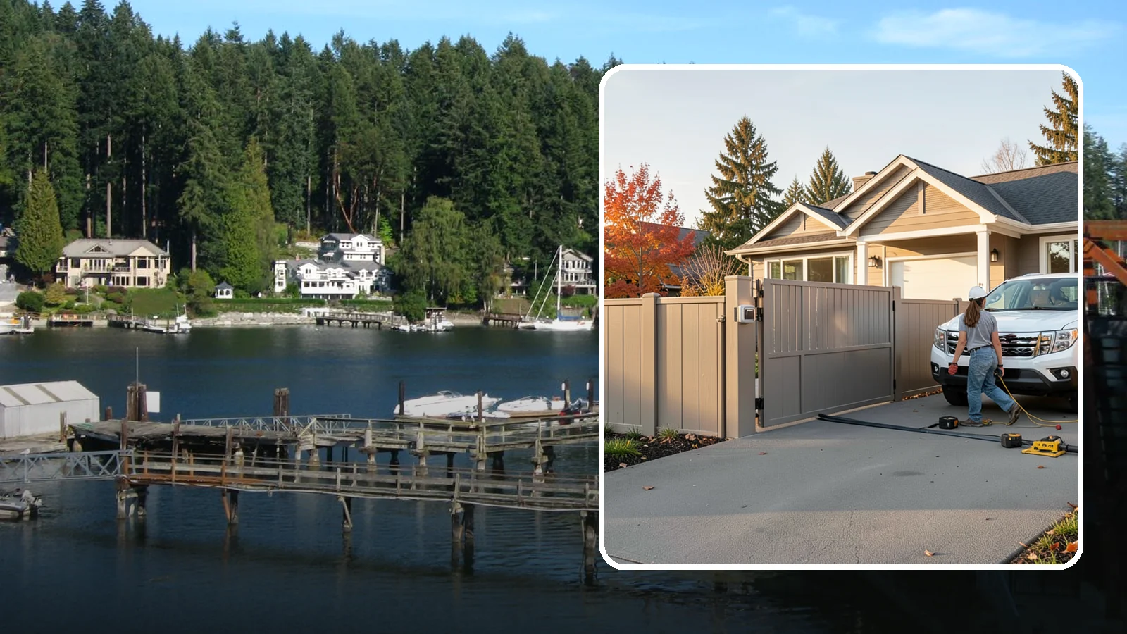 Automatic Gate Installation in Gig Harbor, Pierce County, WA - A motorized automatic gate that adds security and convenience to your driveway or property entrance.