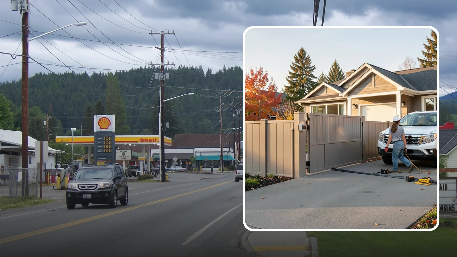Automatic Gate Installation in Granite Falls, Snohomish County, WA - A motorized automatic gate that adds security and convenience to your driveway or property entrance.