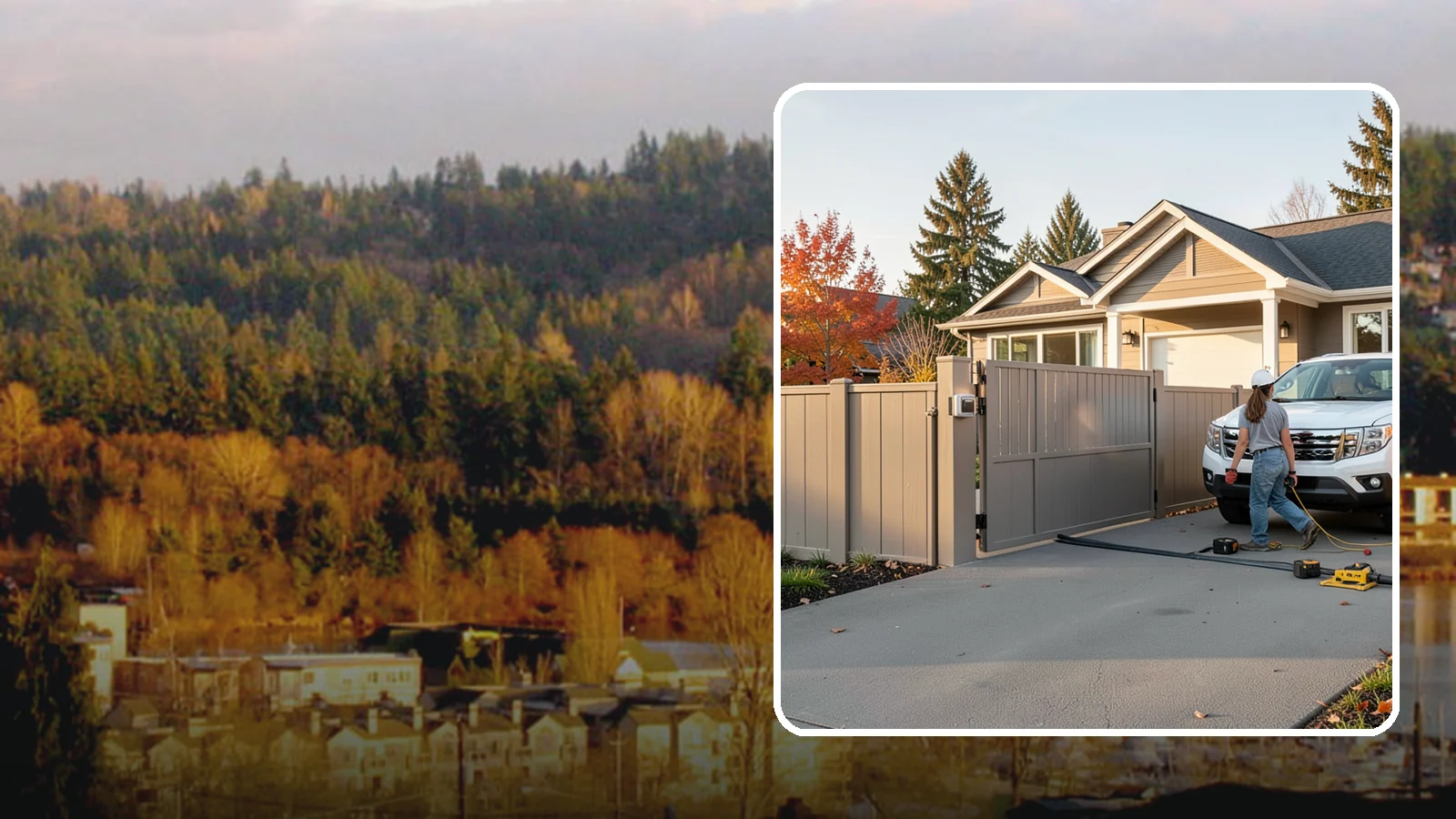 Automatic Gate Installation in Kenmore, King County, WA - A motorized automatic gate that adds security and convenience to your driveway or property entrance.