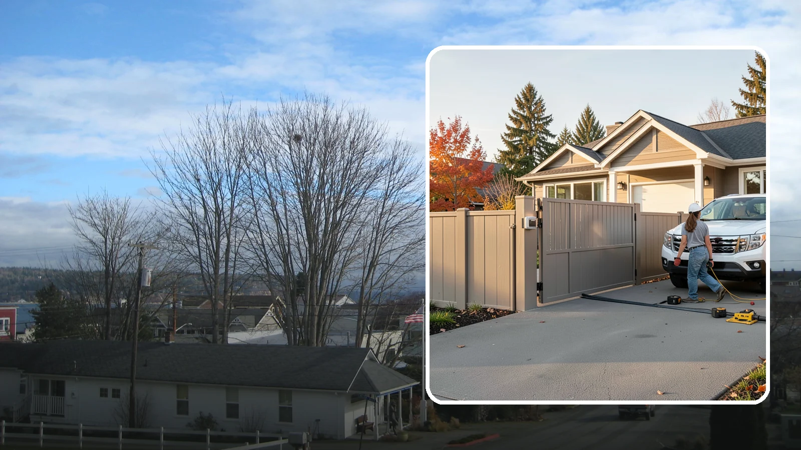 Automatic Gate Installation in Langley, Island County, WA - A motorized automatic gate that adds security and convenience to your driveway or property entrance.