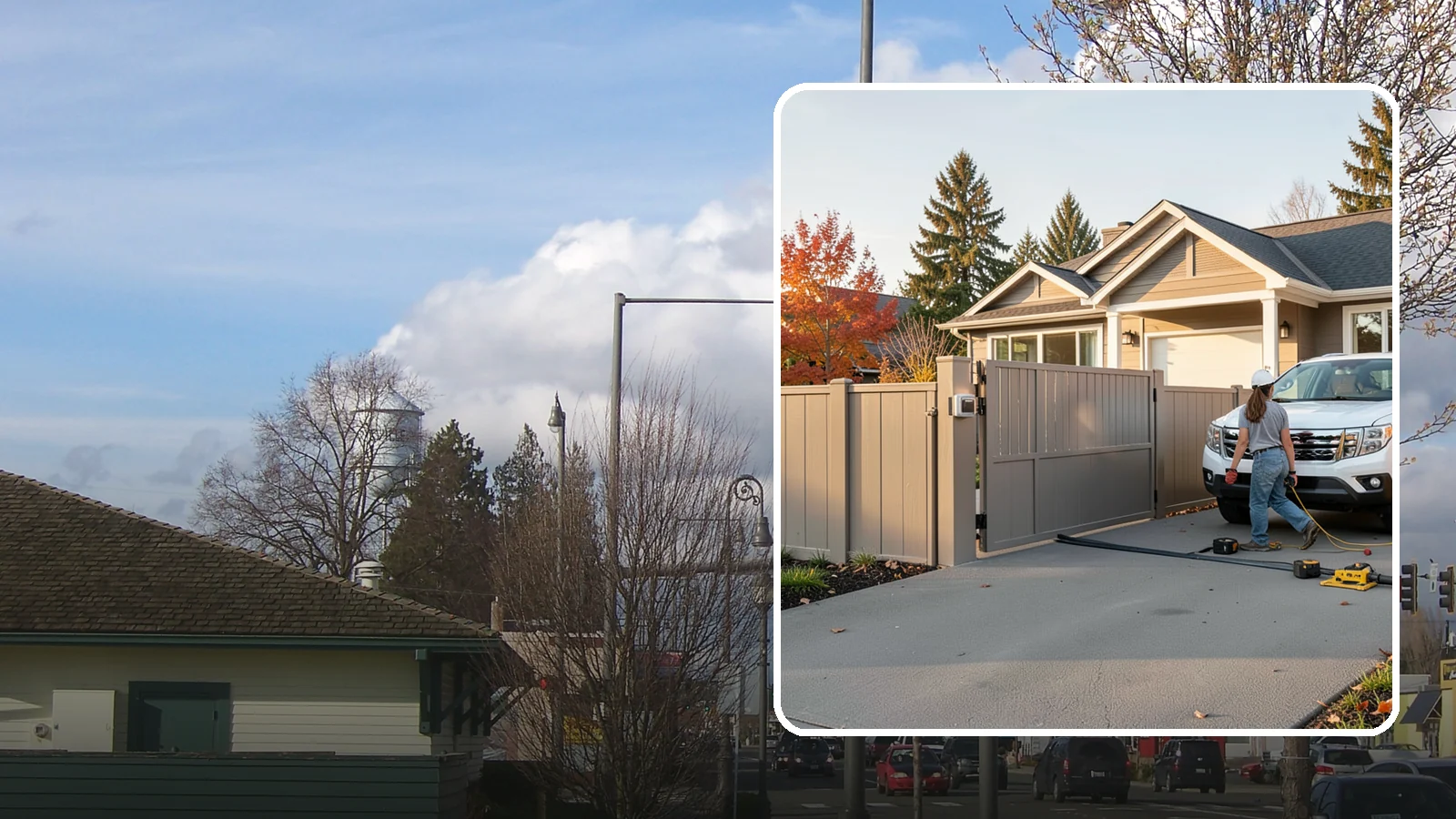 Automatic Gate Installation in Marysville, Snohomish County, WA - A motorized automatic gate that adds security and convenience to your driveway or property entrance.