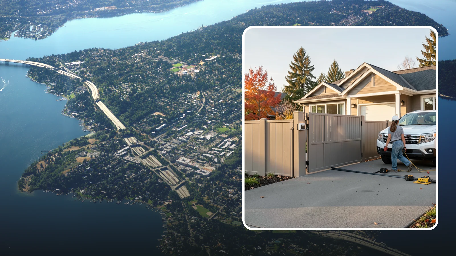 Automatic Gate Installation in Mercer Island, King County, WA - A motorized automatic gate that adds security and convenience to your driveway or property entrance.