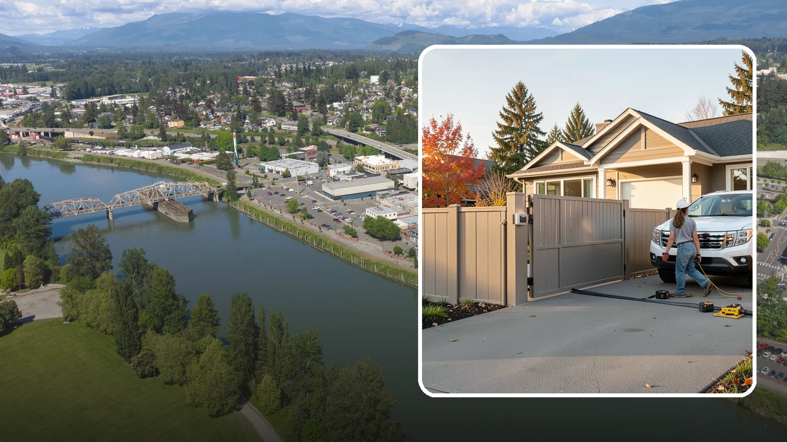 Automatic Gate Installation in Mount Vernon, Skagit County, WA - A motorized automatic gate that adds security and convenience to your driveway or property entrance.