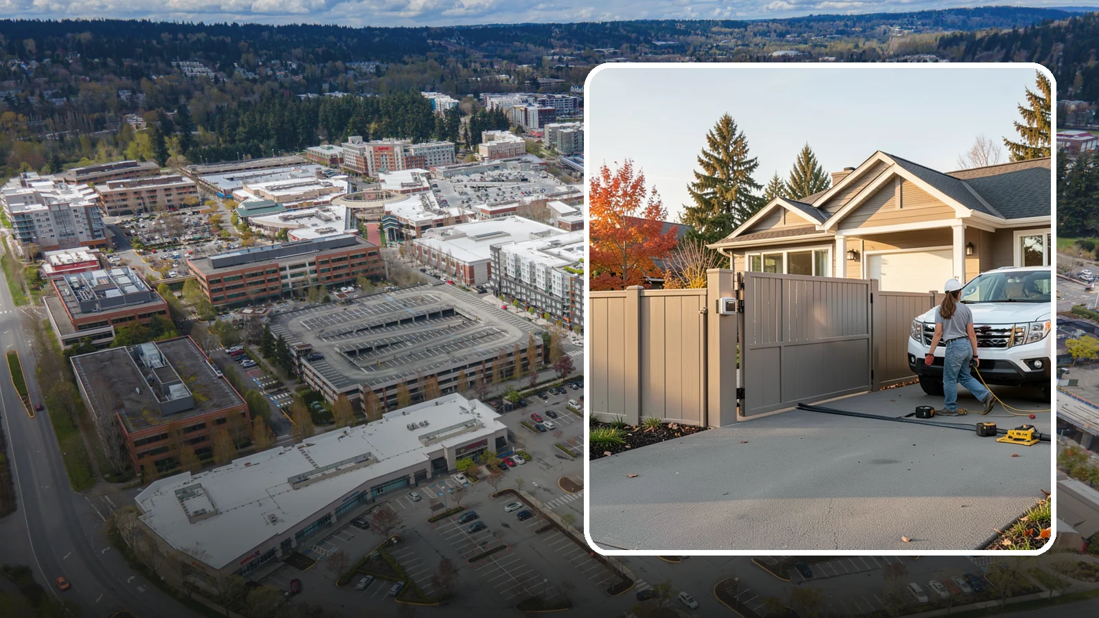 Automatic Gate Installation in Redmond, King County, WA - A motorized automatic gate that adds security and convenience to your driveway or property entrance.