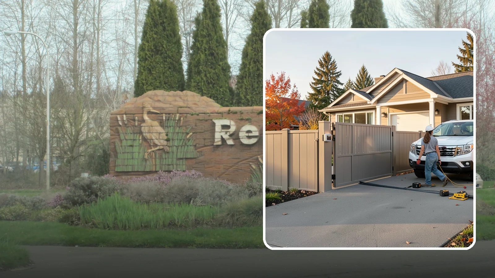 Automatic Gate Installation in Renton, King County, WA - A motorized automatic gate that adds security and convenience to your driveway or property entrance.