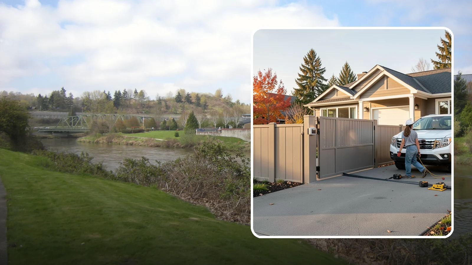 Automatic Gate Installation in Tukwila, King County, WA - A motorized automatic gate that adds security and convenience to your driveway or property entrance.