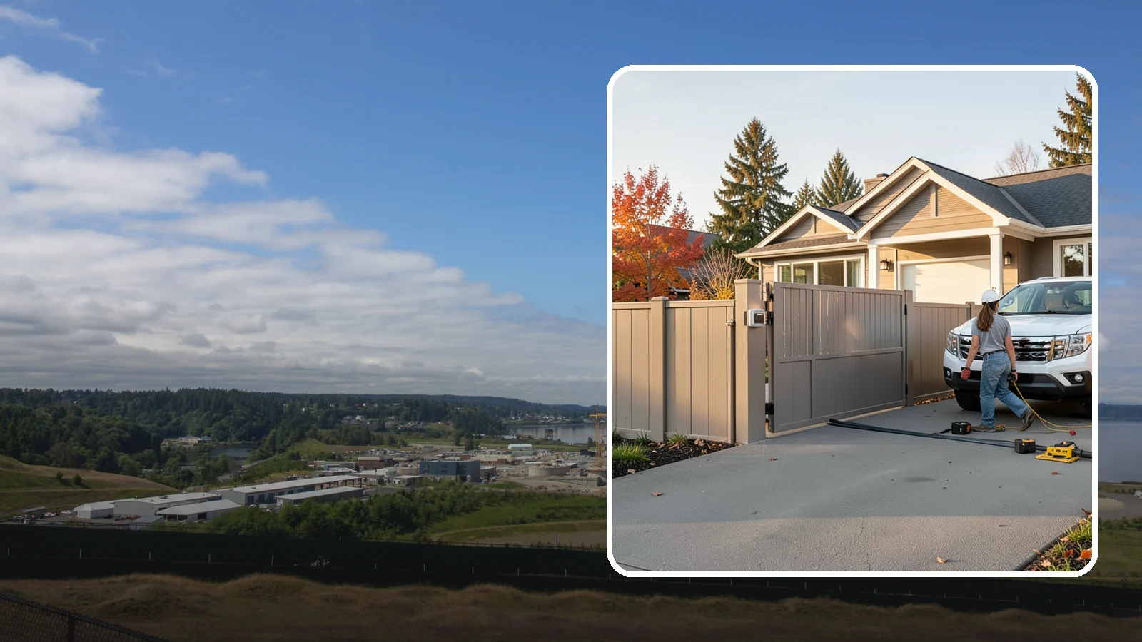 Automatic Gate Installation in University Place, Pierce County, WA - A motorized automatic gate that adds security and convenience to your driveway or property entrance.