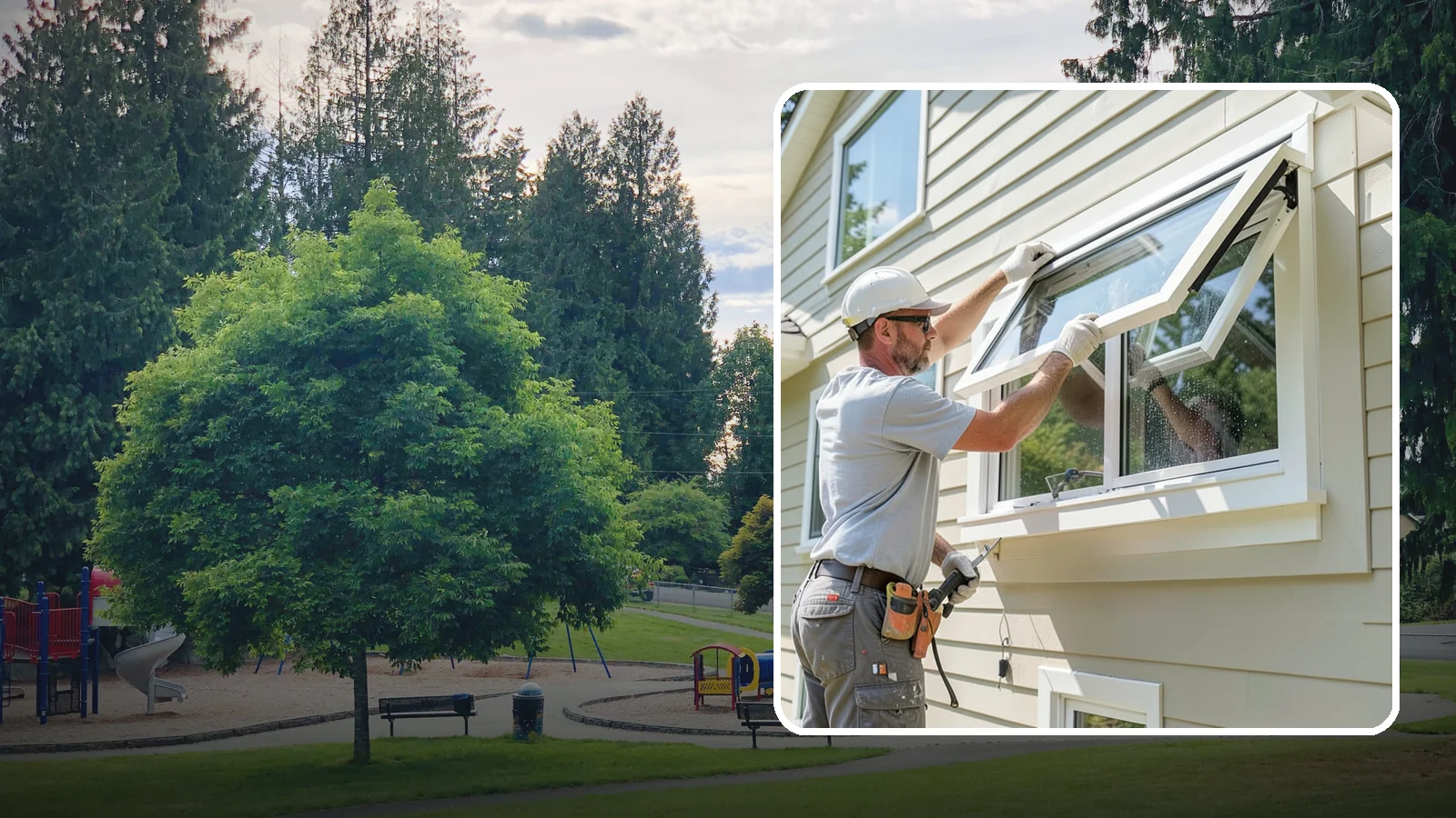 Awning Window Installation in Bonney Lake, Pierce County, WA - Installing top-hinged awning windows that let you ventilate even during a light Pacific Northwest drizzle.