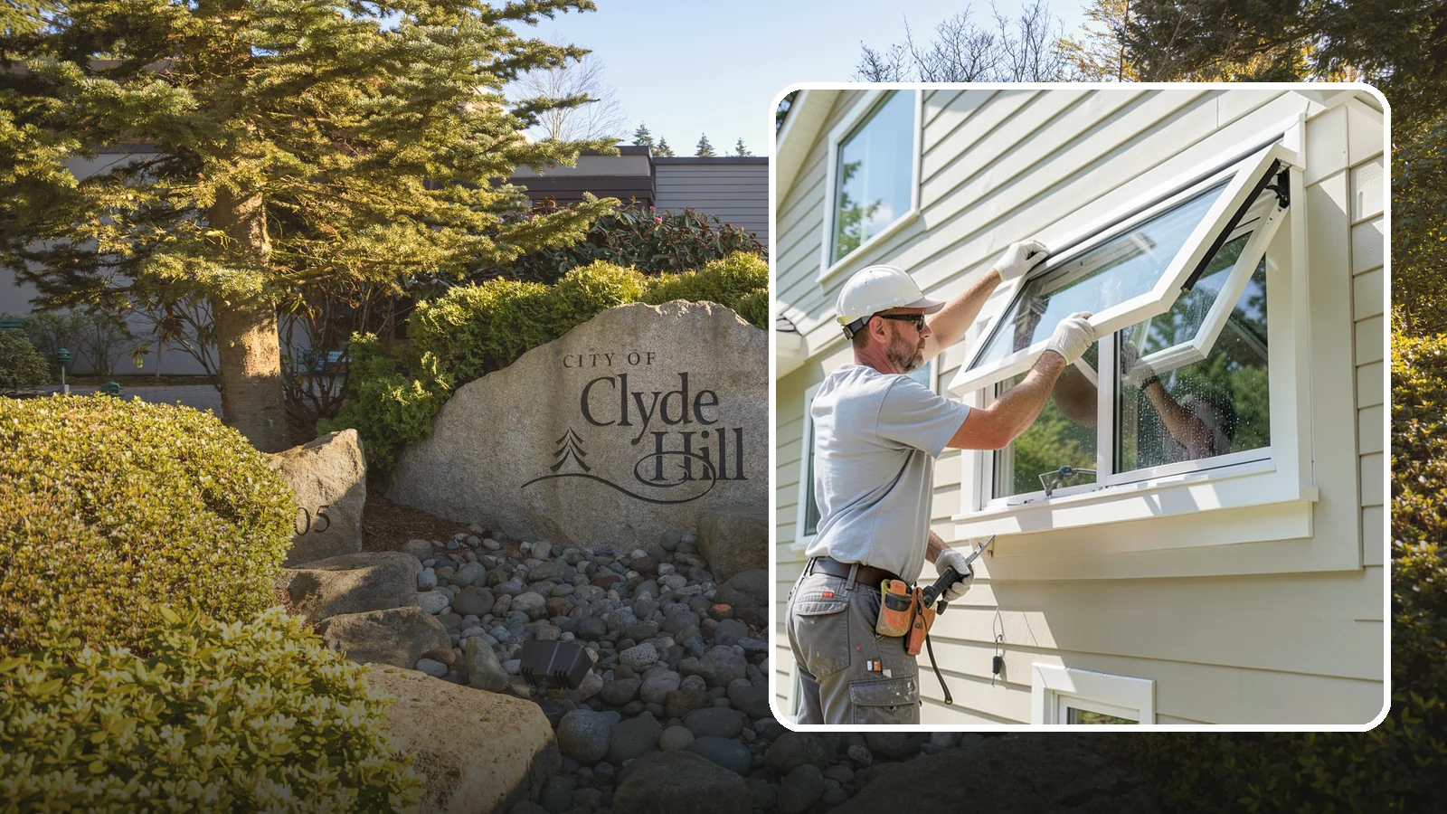 Awning Window Installation in Clyde Hill, King County, WA - Installing top-hinged awning windows that let you ventilate even during a light Pacific Northwest drizzle.