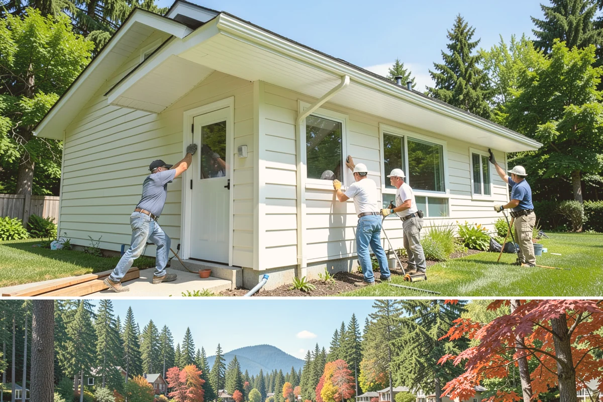Awning Window Installation in Covington, King County, WA - Awning windows install well in any season, with quick weather-sealing during rainy periods.
