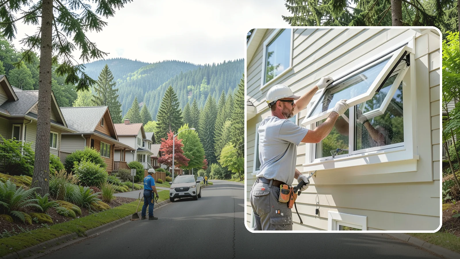Awning Window Installation in Darrington, Snohomish County, WA - Installing top-hinged awning windows that let you ventilate even during a light Pacific Northwest drizzle.