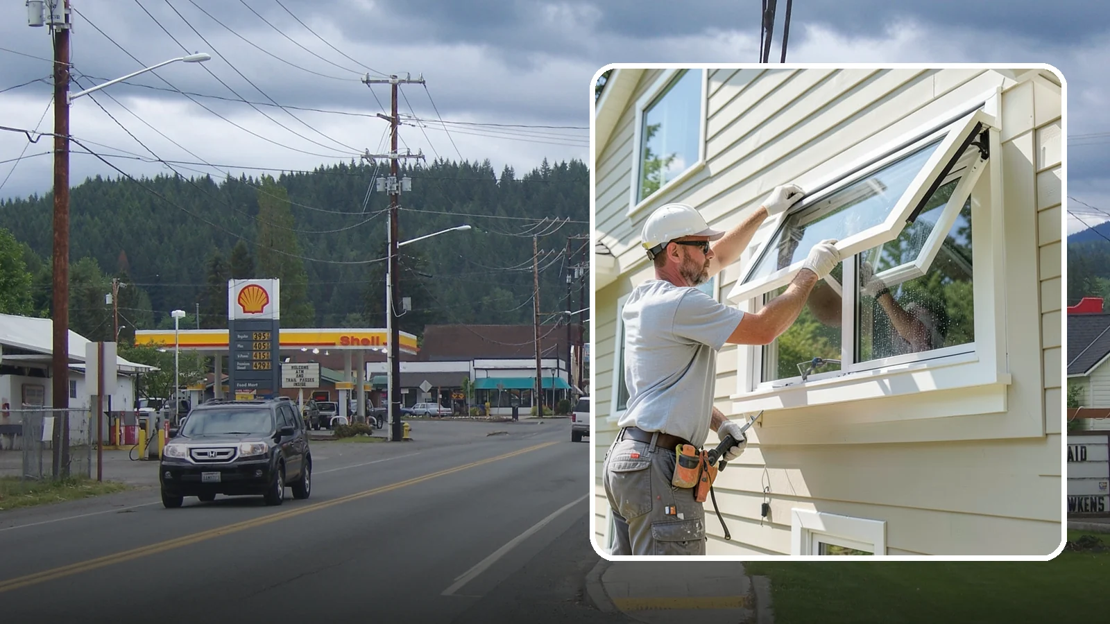 Awning Window Installation in Granite Falls, Snohomish County, WA - Installing top-hinged awning windows that let you ventilate even during a light Pacific Northwest drizzle.