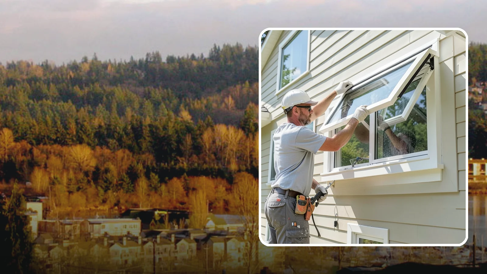 Awning Window Installation in Kenmore, King County, WA - Installing top-hinged awning windows that let you ventilate even during a light Pacific Northwest drizzle.