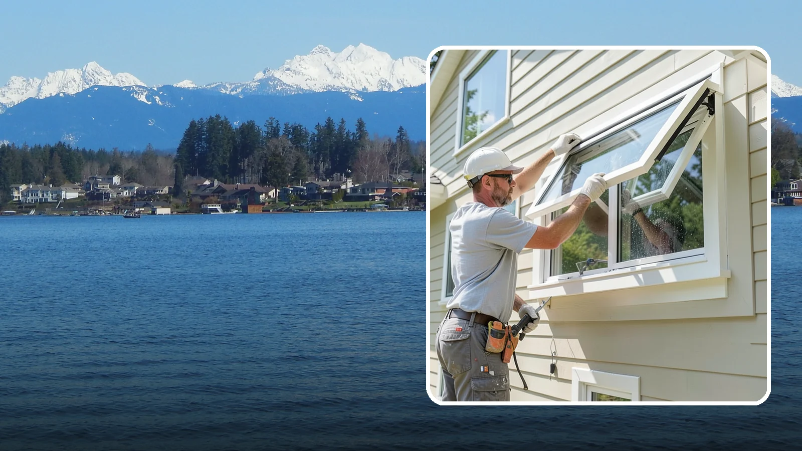 Awning Window Installation in Lake Stevens, Snohomish County, WA - Installing top-hinged awning windows that let you ventilate even during a light Pacific Northwest drizzle.