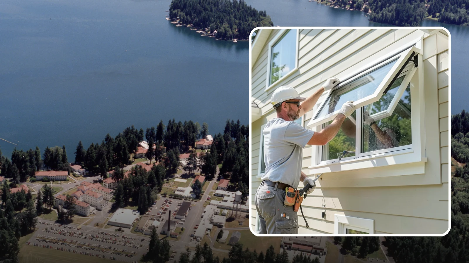 Awning Window Installation in Lakewood, Pierce County, WA - Installing top-hinged awning windows that let you ventilate even during a light Pacific Northwest drizzle.