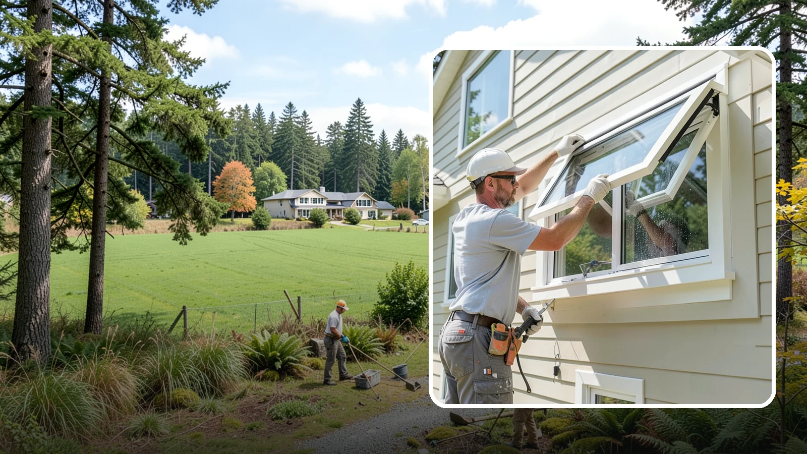 Awning Window Installation in Lyman, Skagit County, WA - Installing top-hinged awning windows that let you ventilate even during a light Pacific Northwest drizzle.