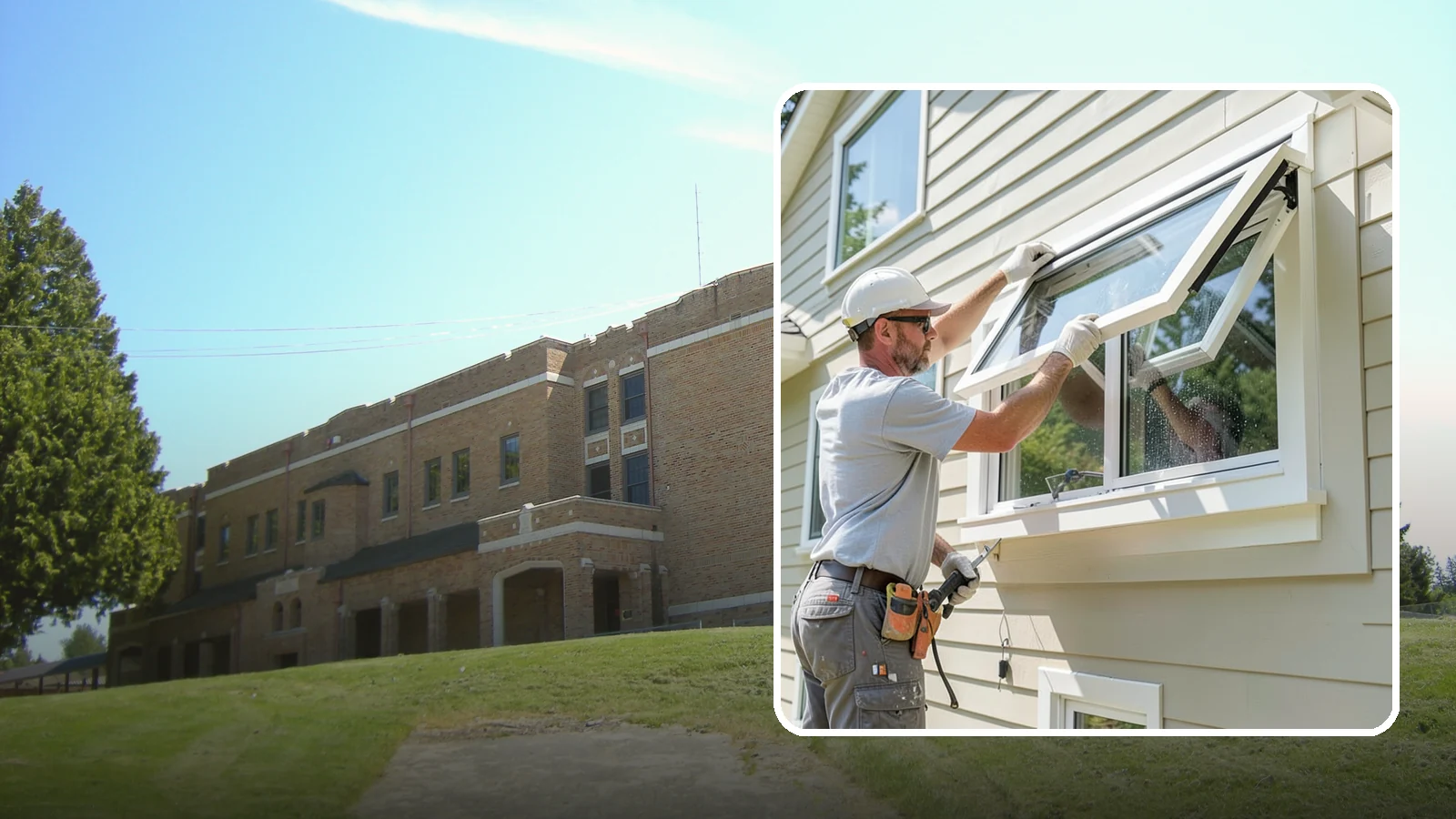 Awning Window Installation in Maple Valley, King County, WA - Installing top-hinged awning windows that let you ventilate even during a light Pacific Northwest drizzle.